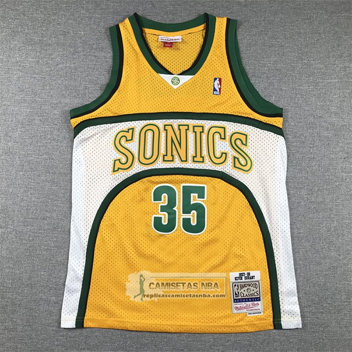 Camiseta Nino Seattle SuperSonics Kevin Durant NO 35 Mitchell & Ness 2007-08 Amarillo